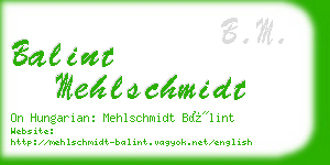 balint mehlschmidt business card